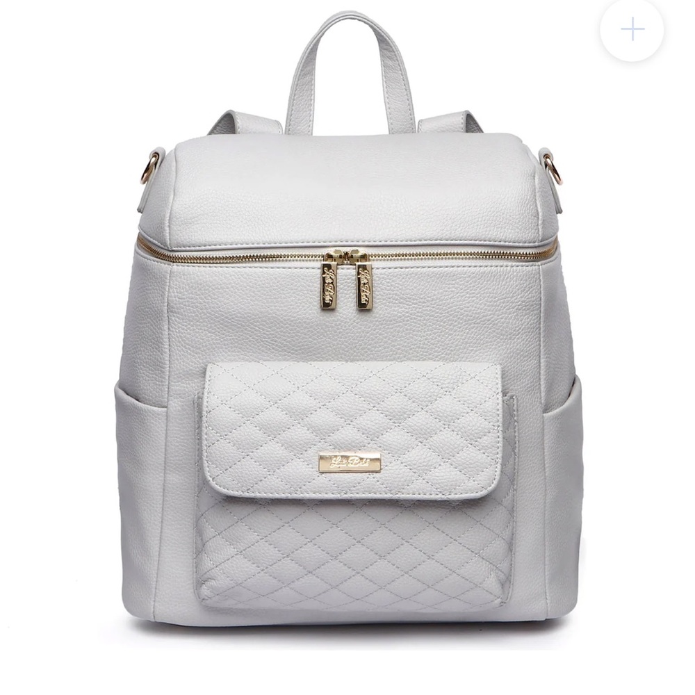 Luli Bebe Monaco Stone Grey Vegan Leather Backpack